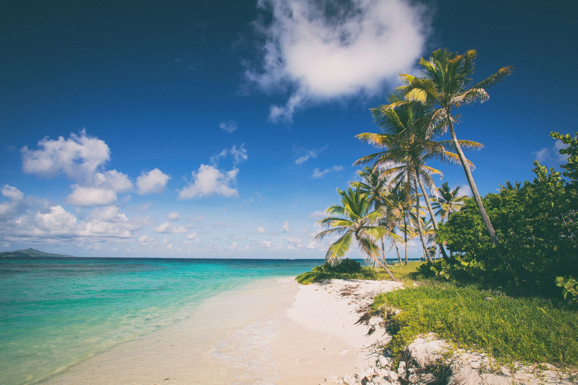 Turquoise Caribbean waters and tropical coastline